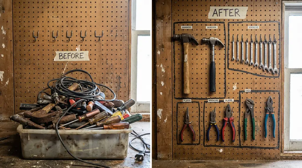 Visual showing transformation from manual chaos to streamlined process