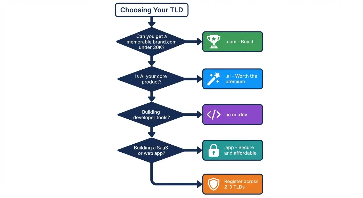 Decision framework for choosing a TLD based on business type
