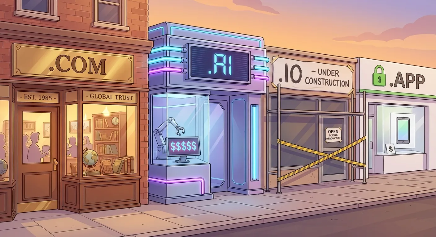 Which TLD Should You Choose in 2026? .com vs .ai vs .io vs .app