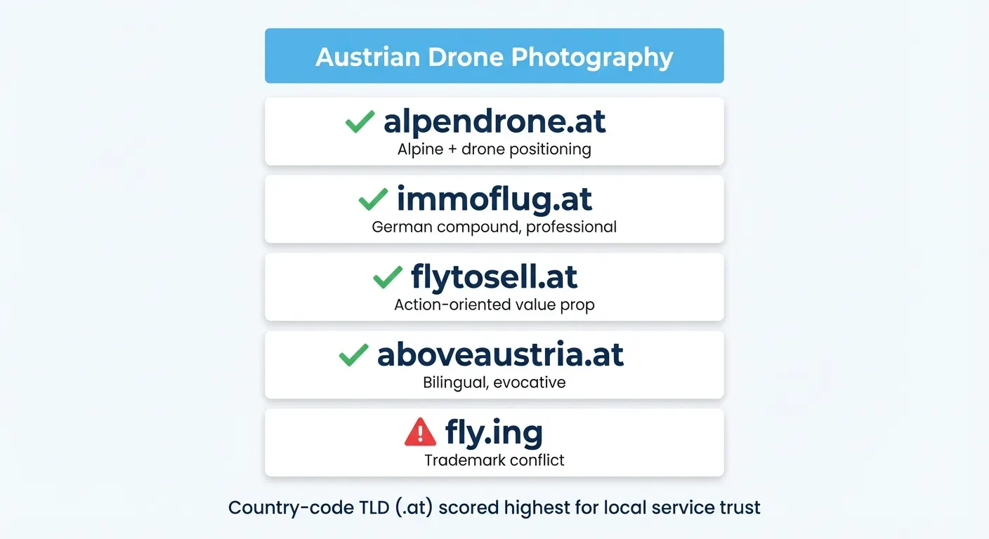 Case study results for the Austrian drone photography naming session