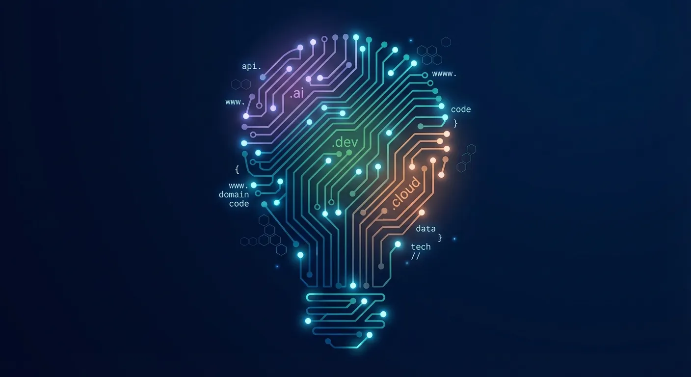 Abstract circuit board pattern forming the shape of a lightbulb