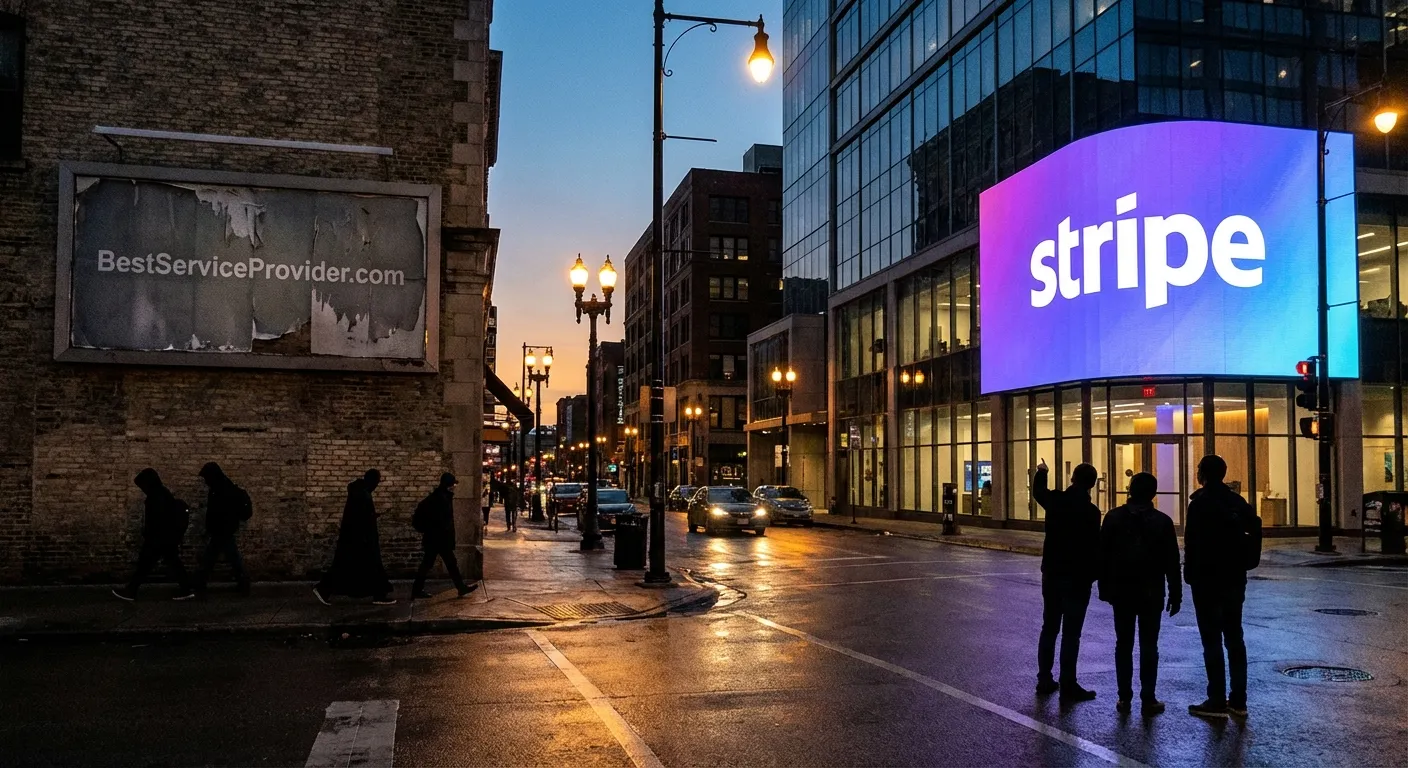 Urban scene showing a faded generic billboard that blends into the background versus a vibrant brandable billboard that captures attention