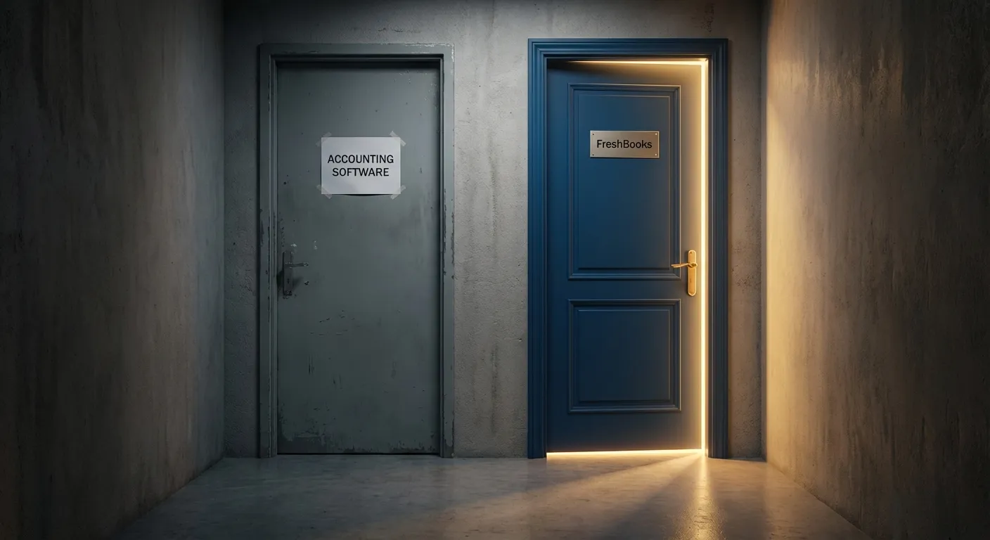 A pair of contrasting doors - one plain and grey labelled with a generic functional name, the other vibrant and inviting with warm light spilling through, illustrating how emotional resonance creates stronger memory imprints